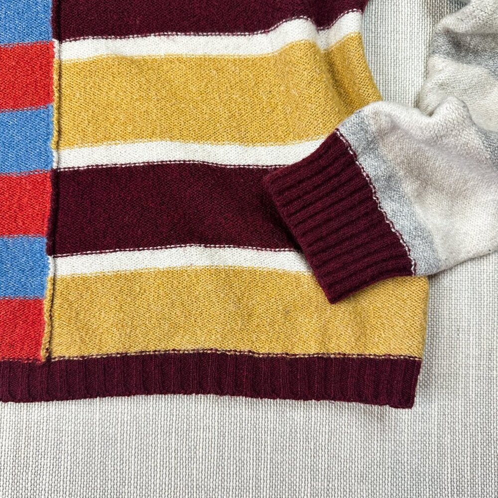 Vintage American Eagle Patchwork Stripe Sweater, Crew Neck, Size Small, Colorful - Picture 7 of 8